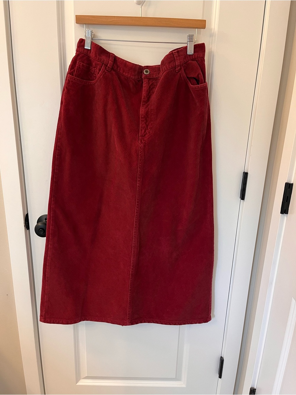 Women's Cranberry Corduroy A-Line Skirt
